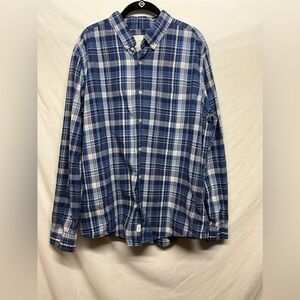 American Eagle Outfitters Blue and White Button-down Long Sleeve‎ Shirt size XL